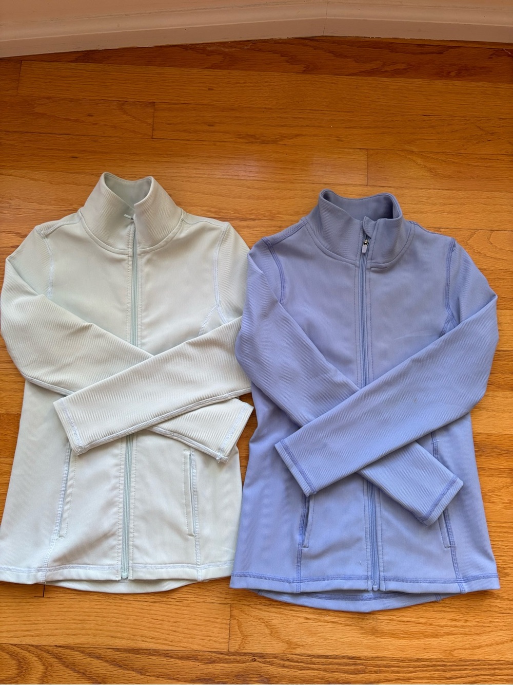 Lot of 2 Yogalicious Kids Zip Jackets - Pale Mint & Light Lavender (Size 6-7)